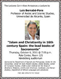 Bernabe Pons lecture flyer